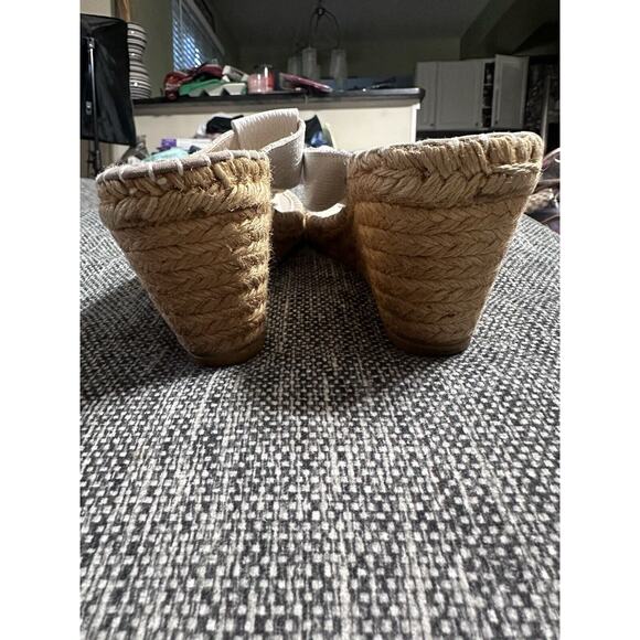 Burberry Women's Cream Leather Burberry Print Thong Espadrilles Wedge Sandal 40 - Picture 4 of 7